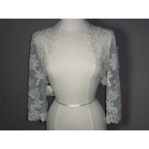 beaded bolero, beaded bolero, bridal jacket bridal cover up, ivory beaded jacket